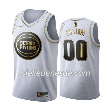Herren NBA Detroit Pistons Trikot Nike 2019-2020 Weiß Golden Edition Swingman - Benutzerdefinierte